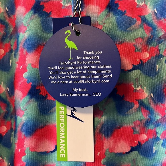 New Tailor Byrd Multicolored Performance Golf Polo, Quick Dry, Moisture Wicking! - Picture 5 of 8